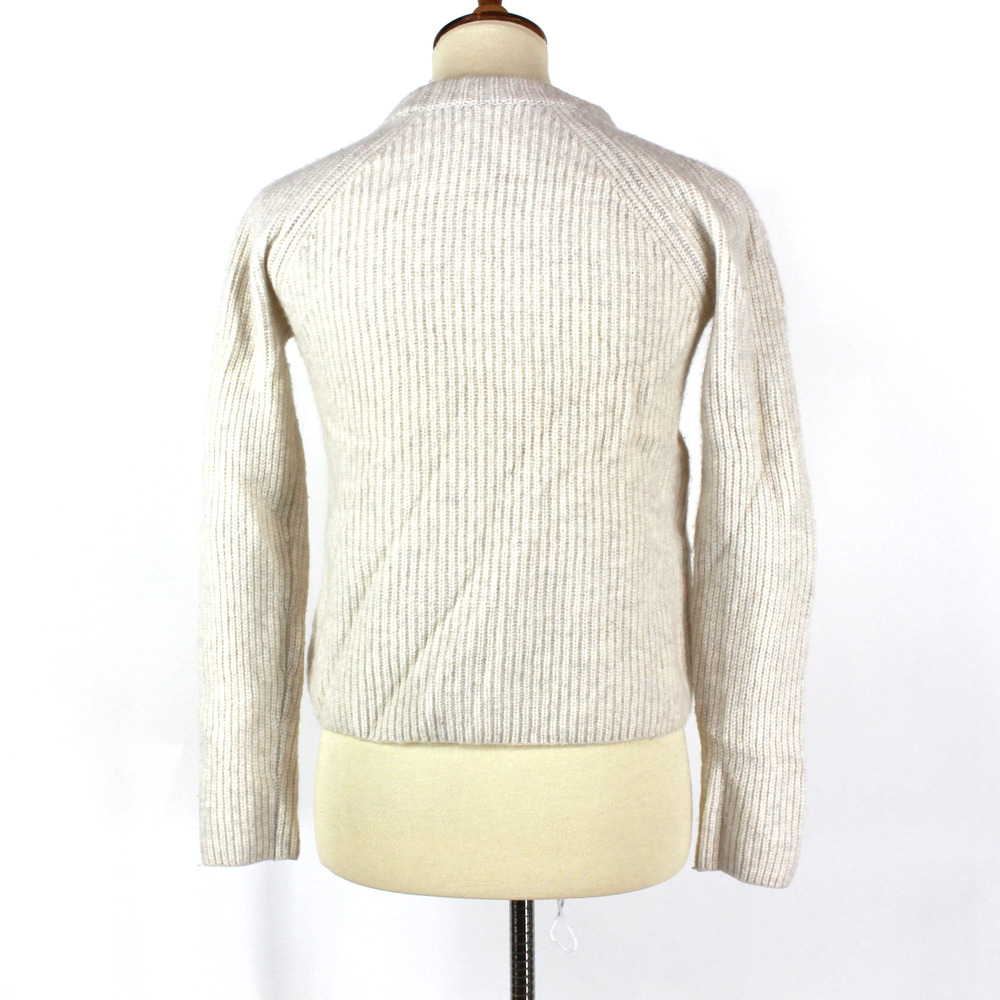 Vince Cashmere Crewneck Sweater Ribbed Knit Beige Cropped Pullover Size S - Picture 5 of 6